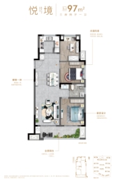 兰亭大境花园3室2厅1厨1卫建面97.00㎡