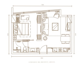 绿地铂瑞公馆1室1厅1厨1卫建面60.00㎡