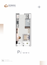 翰林云尚中心1室1厅1厨1卫建面30.66㎡