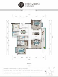 中铁御花府3室2厅1厨2卫建面134.51㎡
