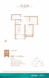 百汇·淇上园2室2厅1厨1卫建面68.00㎡