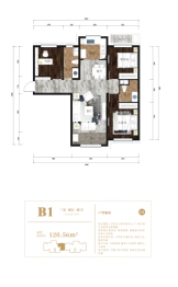 正基九宸·帝壹院3室2厅1厨2卫建面120.56㎡