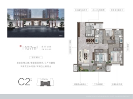 孔雀城柏悦府3室2厅1厨2卫建面107.00㎡