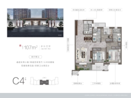 孔雀城柏悦府3室2厅1厨2卫建面107.00㎡