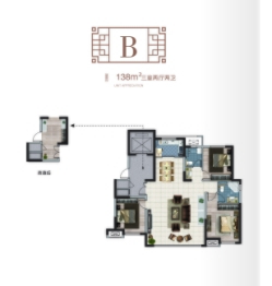 宝湖印象3室2厅1厨2卫建面138.00㎡