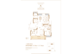 书香世家花园3室2厅1厨2卫建面115.58㎡