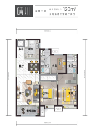 富力兰州CBD3室2厅1厨2卫建面120.00㎡