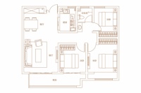 B2户型建筑面积约96平米