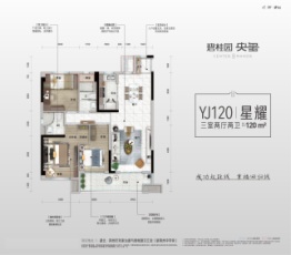 碧桂园·央玺3室2厅2卫建面120.00㎡