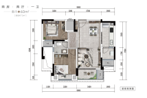 中南·上悦城套内60户型