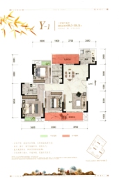 时代君临阁二期3室2厅1厨2卫建面99.30㎡