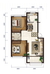 首堂创业家2室2厅1厨2卫建面93.00㎡