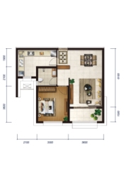 首堂创业家1室2厅1厨1卫建面74.00㎡