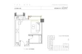 政务壹号·时光印1室1厅1厨1卫建面43.00㎡