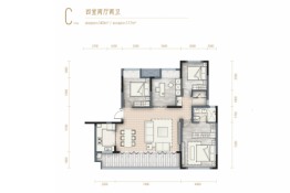 璟樾云山4室2厅1厨2卫建面140.00㎡