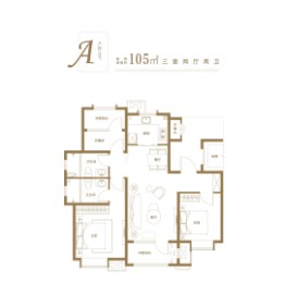青岛印象·滟3室2厅1厨2卫建面105.00㎡