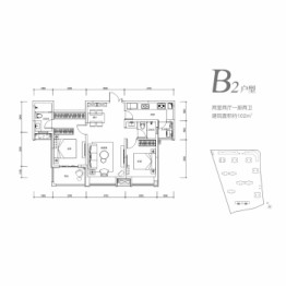 人居大同峰荟2室2厅1厨2卫建面102.00㎡