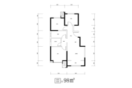 天保意境雅居3室2厅1厨1卫建面98.00㎡