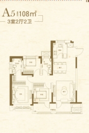 青岛印象·川3室2厅1厨2卫建面108.00㎡