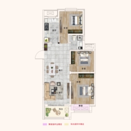 城投昌建·锦绣城3室2厅1厨1卫建面105.84㎡