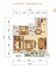 东青·颐和天境3室2厅1厨2卫建面105.00㎡