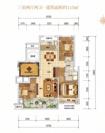 东青·颐和天境3室2厅1厨2卫建面115.00㎡