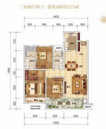 东青·颐和天境3室2厅1厨2卫建面125.00㎡