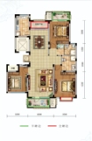 美仑华府D户型建面约138平米+约10平米赠送