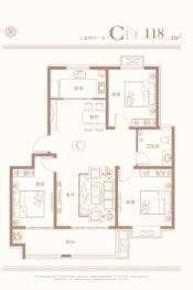 聚景城3室2厅1厨1卫建面118.00㎡