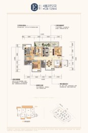 彰泰江景湾4室2厅1厨2卫建面128.00㎡