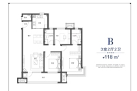 B户型118平3室2厅2