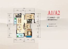 广荣福第3室2厅1厨1卫建面90.00㎡