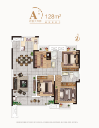 蓝光雍锦园4室2厅1厨2卫建面128.00㎡