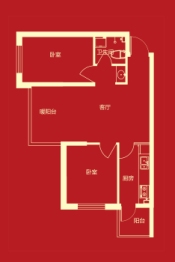 鼎苑·明居2室1厅1厨1卫建面75.85㎡