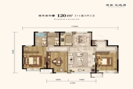 鸿坤·礼域府3室2厅1厨2卫建面120.00㎡