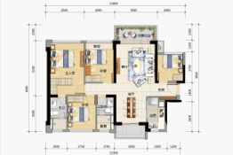 龙光玖龙臺4室2厅1厨2卫建面122.00㎡