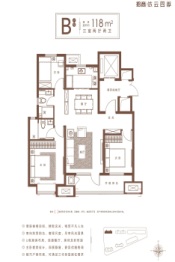 招商碧桂园·依云四季3室2厅1厨2卫建面118.00㎡