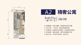 恒大金融广场1室1厅1厨1卫建面43.77㎡