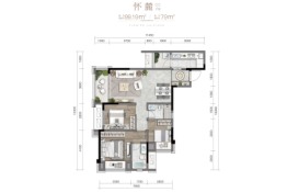 雅居乐九龙雅郡3室2厅1厨2卫建面99.19㎡