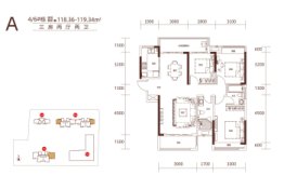 长龙湾二期3室2厅1厨2卫建面118.36㎡