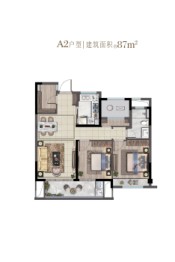 广宇宝龙·澜湾府邸3室2厅1厨1卫建面87.00㎡