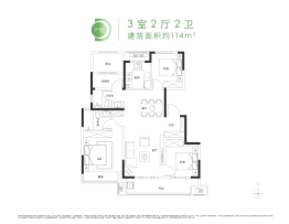 旭辉·空港时代3室2厅1厨2卫建面114.00㎡