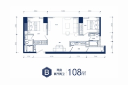 中交国际邮轮广场2室2厅1厨2卫建面108.00㎡