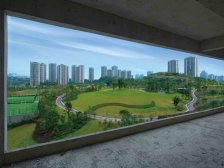 现房销售全新毛坯 无缝连接公园 玻璃加铝板外立面