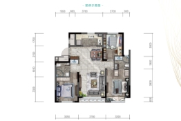 富禹·金科繁梦里3室2厅1厨2卫建面95.00㎡