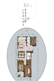 金港华府3室2厅1厨2卫建面126.00㎡