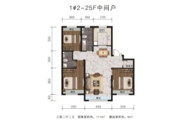 益格·麟悦府3室2厅1厨2卫建面111.00㎡