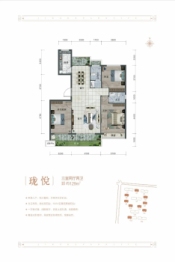 竞合公园里3室2厅1厨2卫建面129.00㎡