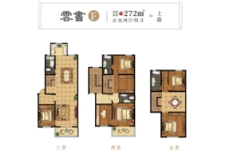 月城锦墅5室2厅1厨4卫建面272.00㎡