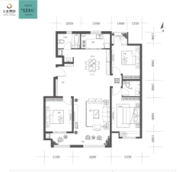 十地金隅园3室2厅1厨2卫建面131.00㎡
